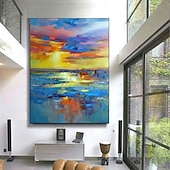 pittura a olio fatta a manotela decorazione di arte della paretepittura astratta coltellopaesaggio gialloper la decorazione domestica arrotolata senza cornice pittura non stirata economico Quadri astratti-pittura a olio fatta a manotela decorazione di arte della paretepittura astratta coltellopaesaggio gialloper la decorazione domestica arrotolata senza cornice pittura non stirata