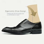 baratos Formal-Homens Sapatos sociais Couro Couro de grão integral italiano Confortável Antiderrapante Com Cadarço Preto Marron