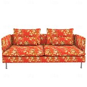 baratos Cobertura de Sofa-Capas de Sofá 100% Algodão Floral Com Estofamento 3 Lugares Com Braços