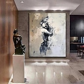 preiswerte Abstrakte Gemälde-handgemalte abstrakte Dame gerahmte Frau Malerei handgemalte Liebhaber Ölgemälde Dame Tänzerin Malerei Wand Kunst Frau Gesicht Leinwand Kunst gesichtslose Porträt Malerei Liebhaber Dekor Ölgemälde