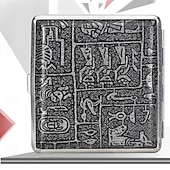 voordelige Rookgerei-leren sigarettenetui met elastische band, metalen frame, geschikt voor 20 sigaretten, beschermende houder voor handgerolde sigaretten