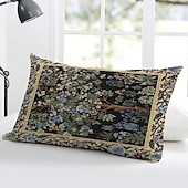 abordables style floral &amp; végétal-Housse de coussin décorative, 1 pièce, taie d&#039;oreiller douce pour coussin lombaire, pour chambre à coucher, salon, canapé, chaise, inspirée de William Morris