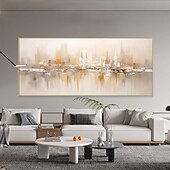 voordelige Olieverfschilderijen-goud abstract bergschilderij hand geschilderd op canvas getextureerd abstract olieverfschilderij handgemaakte muurkunst goudfolie boho muur decor helder schilderij grote moderne kunst pianting voor