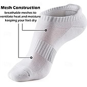 cheap Men&#039;s Socks-Men&#039;s 5 Pack Multi Packs Socks Ankle Socks Low Cut Socks Running Socks Casual Socks Black White Color Plain Sports &amp; Outdoor Daily Vacation Basic Medium Spring Fall Fashion Casual