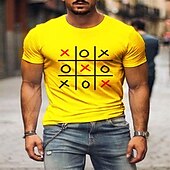 baratos Camiseta gráfica masculina-Homens Letra Camisa Social Camiseta Algodão Manga Curta Gráfico Camisa Preto / Vermelho Branco Vermelho Camiseta confortável Rua Esportes Roupas de estilistas