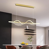 economico Luci a sospensione-lampada a sospensione a led lampade a sospensione lineari dimmerabili a striscia lunga lampade a sospensione in metallo bianco con paralume in acrilico 1 luce 100 cm caffè da cucina 110-240v solo
