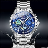 economico Orologi al quarzo-Da uomo Orologio al quarzo Di tendenza Lavoro Orologio da polso Visualizzazione delle fasi lunari Luminoso Calendario Impermeabile Acciaio Guarda