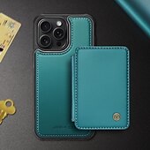 Недорогие Чехлы для iPhone-телефон Кейс для Назначение айфон 16 Айфон 15 Про Макс Плюс iPhone 14 13 12 11 Pro Max Plus Кейс на заднюю панель со стендом Съемный Магнитный Ретро ТПУ ПК Кожа PU