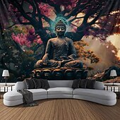 ieftine tapiserie boho-Boho Buddha arborele vieții tapiserie agățată artă de perete sacru tapiserie mare murală decor fotografie fundal pătură perdea acasă dormitor living decor