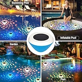 billige Undervannslamper-solenergi flytende bassenglys, nedsenkbare led bassenglys ip67 vanntette led damlys fontenelys hageinnredning lys landskapslys nedsenkbart lys 1/2 stk
