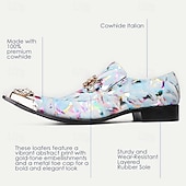 cheap Premium Leather Loafers-Men&#039;s Loafers &amp; Slip-Ons Formal Shoes Dress Shoes Leather Italian Full-Grain Cowhide Comfortable Slip Resistant Loafer Light Blue
