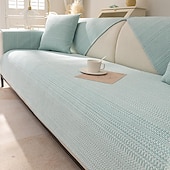 cheap Sofa Blanket-Cotton Linen Sofa Cushion Fabric Anti-slip Cooling Seat Cushion Full Cover Cloth Sofa Cover Cloth L Shaped Sofa Cushion Set