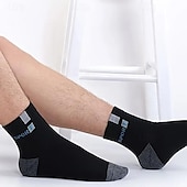 cheap Men&#039;s Socks-Men&#039;s 5 Pairs Multi Packs Socks Running Socks Casual Socks Rainbow Color Color Block Letter Sports &amp; Outdoor Daily Vacation Basic Medium Spring Fall Fashion Casual