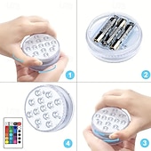 olcso Víz alatti lámpák-merülő led medence lámpa, rgb színváltó 13 led mágneses - vezeték nélküli távirányító, vízálló medence, akvárium, fürdőkád dekoráció, bulik, nyaralás, kerti szökőkút