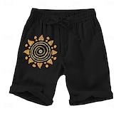 cheap Classic-Men&#039;s Graphic Sun Shorts Summer Shorts Casual Shorts Mid Waist Streetwear Designer Ethnic Style Casual Daily Holiday Pocket Drawstring Elastic Waist Designer Clothing Apparel
