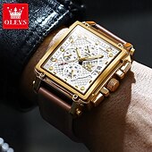 economico Orologi al quarzo-Orologio al quarzo OLEVS da uomo creativo sportivo outdoor moda luminoso calendario cronografo impermeabile in pelle