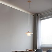 cheap Pendant Lights-LED Pendant Light  Kitchen Island Pendant Lamp 1-Light 28 cm Single Design Glass Wood Painted Finishes Modern Nordic Style Bedroom Dining Room 110-240V