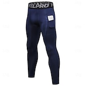 cheap Men&#039;s Shorts, Tights &amp; Pants-Men&#039;s Compression Pants Running Tights Leggings with Phone Pocket Base Layer Athletic Winter Spandex Breathable Quick Dry Sweat wicking Power Flex Fitness Gym Workout Running Skinny Sportswear