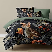cheap Duvet Cover Sets-Retro Rainforest Rabbit Duvet Cover Set 2-piece Set 3-piece Set Lightweight Soft Short Plush Set Thick Feather Square Bed