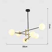 baratos Luzes pendentes-Luminária pendente de led em vidro, 88cm, 4 cabeças/6 cabeças, formato de feijão mágico, iluminação, quarto nórdico, sala de estar, 110-240v