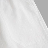 baratos Clássico-Homens Calção Shorts de linho Shorts de verão Bermudas Bolsos Com Cordão Tecido Conforto Respirável Comprimento do joelho Diário Praia Roupa de rua Casual / esportivo Preto Branco Micro-Elástica