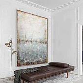 voordelige Olieverfschilderijen-minimalistisch abstract bergschilderij handgeschilderd extra groot landschap folie schilderij muur kunst grijs goud canvas schilderij op canvas grote muur kunst abstract schilderij voor woonkamer