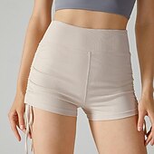 halpa Joogahousut ja pyöräilijät-Naisten Urheilushortsit Joogasortsit Harjoitteluhousut Kurenauha Korka vyötärö Jooga Kuntosaliharjoitus Pilates Shortsit Musta Sininen Ruskea Urheilu Urheiluvaatteet Elastinen Ohut