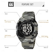 abordables Relojes digitales-SKMEI Hombre Reloj Digital Deportes Moda Reloj Casual Reloj de Muñeca Luminoso Cronómetro Despertador cuenta regresiva TPU Reloj