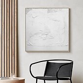 abordables Peintures Abstraites-peint à la main 3d texturé blanc peinture abstraite sur toile 3d texturé art mural boho moderne toile art salon décor pattle couteau peinture à l&#039;huile décor à la maison hôtel pièce d&#039;art