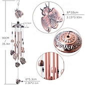 cheap Wall Sculptures-Pure Hand-Made Copper Wind Chimes,Animals Wind Chimes for Outside Clearance Copper Windchimes Outdoors Patio Decor House Warming Gifts Outdoor Wind Chimes Garden Decor for Outside Porch Yard Decoratio