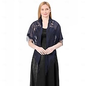 billiga Sjalar-Sjalar Sjalar till damer Elegant Brudkläder Ärmlös Polyester Brudsjalar Med Ren Färg Till Fest Vår &amp; sommar