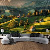 tanie gobelin krajobrazowy-wiejski krajobraz wiszący gobelin sztuka ścienna duży gobelin mural wystrój fotografia tło koc zasłona strona główna sypialnia dekoracja salonu