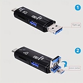 cheap Cell Phone Cables-5-in-1 Card Reader OTG Android Multi-function TF Card Reader USB Multi-in-one