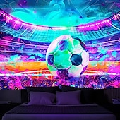 billiga Semestertapeter-uefa euro 2024 blacklight gobeläng uv reaktivt sken i mörkret majestätisk stadion fotboll trippy dimmigt hängande gobeläng väggkonst väggmålning för vardagsrummet sovrum