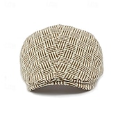 billige Men's Hats-Men's Flat Cap Ascot Hat Newsboy Hat Camel Brown Polyester Fashion Casual Street Daily Plain Adjustable Sunscreen Breathable