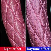 cheap Steering Wheel Covers-FYAUTOPER Car steering wheel cover new flash gold quilted three-dimensional without inner ring tightness 1 PCS