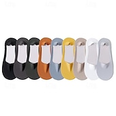 abordables calcetines caseros-Calcetines náuticos de seda helada para hombre, calcetines finos antideslizantes para primavera y verano para mujer, calcetines de fondo de algodón con tacones altos, calcetines invisibles de boca