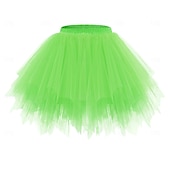 cheap Bottoms-1950s 1980s Rockabilly Short / Mini Petticoat Hoop Skirt Tutu Under Skirt Ballet Dancer Women&#039;s Carnival Costume Kings Day Halloween Carnival Performance Party Pride Parade Adults&#039; Skirt Spring