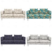 baratos Cobertura de Sofa-Capas de Sofá 100% Algodão Floral Com Estofamento 3 Lugares Com Braços