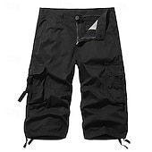 billige Klassisk-Herre Taktiske shorts Capri Cargo Shorts Cargoshorts Capri-bukser Shorts til turbruk Knapper Multi lomme عادي Anvendelig Kalv lengde utendørs Daglig Ut på byen Mote Klassisk Sjø blå Svart