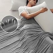 baratos Coleção de elite-cobertor de resfriamento de verão, cobertor de resfriamento confortável e respirável, cobertor macio para escritório em casa, roupa de cama confortável, acessórios de quarto presente para o verão, presentes para homens 82% viscose derivada de bambu