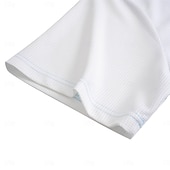 preiswerte Klassisches Poloshirt für Herren-Herren Waffel-Poloshirt Golfhemd Arbeit Strasse Polo-Kragen Klassisch Kurzarm Modisch Brautkleider schlicht Gestreift Knopf vorne Sommer Frühling Frühling Sommer Regular Fit Schwarz Armeegrün Blau