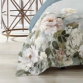 cheap Duvet Cover Sets-100% Cotton Vintage Floral Series Duvet Cover 3-Piece Set Short Fluff for Summer Soft Skin Friendly Comfy Lightweight