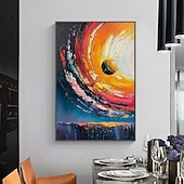 preiswerte Ölgemälde-handgemachtes Ölgemälde Leinwand Wandkunst Dekor original buntes Sternenhimmel Gemälde abstrakte Nachtszene Malerei Wohndekor mit gespanntem Rahmen ohne Innenrahmen Gemälde