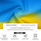 tanie Męska koszulka polo geometryczna-Męskie Prążki Koszulki polo waflowe Koszula golfowa Krótki rękaw Koszulki polo Koszule z kołnierzykiem Codzienny Stroje plażowe Ubrania wakacyjne Stroje na imprezę Druk 3D Guziki Lato Wiosna Żółty