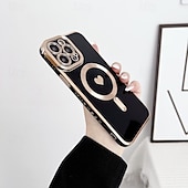 Недорогие Чехлы для iPhone-телефон Кейс для Назначение айфон 16 Айфон 15 Про Макс Плюс iPhone 14 13 12 11 Pro Max Plus Кейс на заднюю панель Поддержка беспроводной зарядки Защита от удара С сердцем ТПУ Покрытие