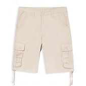 billige Ferie-Herre Cargoshorts Shorts Bermudashorts Multi lomme Rett ben Ensfarget Anvendelig Utendørs Knelengde utendørs Avslappet Strand Klassisk Svart Kakifarget Høy Midje Uelastisk