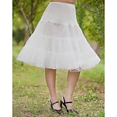 cheap Petticoat-Princess Lolita 1950s Knee Length Petticoat Hoop Skirt Tutu Under Skirt Solid Colored Women&#039;s Bachelorette Party Petticoat