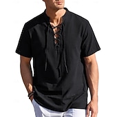 economico Medievali-Medievale Rinascimento 17° secolo Blusa / Camicia Pirata Guerriero Vichinghi Costume Per uomo Halloween Carnevale Mascherata Performance Abbigliamento Quotidiano LARP Adulti Camicia