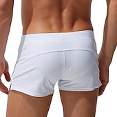 cheap Men's Swim Shorts-Men's Board Shorts Swim Shorts Swim Trunks Drawstring Elastic Waist Plain Comfort Quick Dry Short Holiday Beach Weekend Fashion Casual Black White Micro-elastic